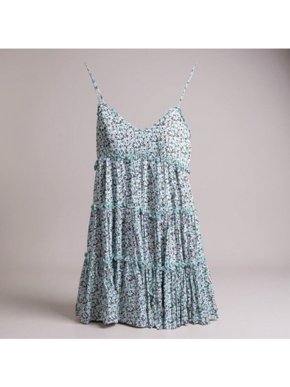 Floral Tiered Sleeveless Maxi Dress With Adjustable Spaghetti Straps & Button De